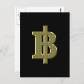 GOLDEN BAHT SIGN ฿ Thaise ฿ Briefkaart (Voorkant / Achterkant)