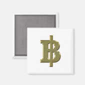 GOLDEN BAHT SIGN ฿ Thaise ฿ Magneet (Voorkant / Achterkant)