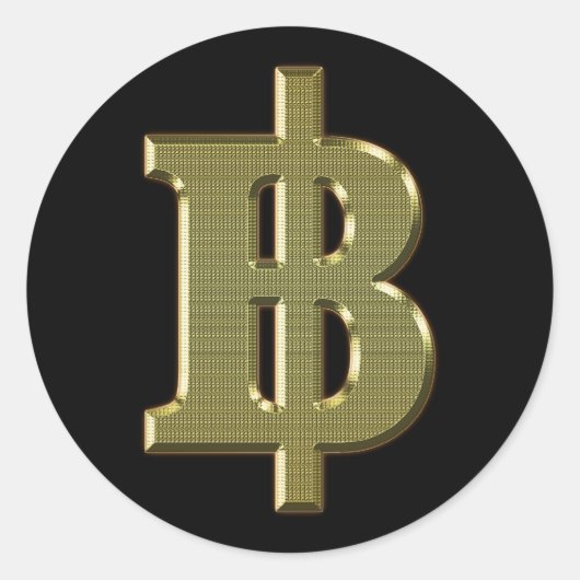 GOLDEN BAHT SIGN ฿ Thaise ฿ Ronde Sticker (Voorkant)