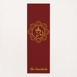 Golden Balinese Om met Lotus Yoga Mat