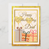 Golden ballonnen en cadeautjes voor vaders dagflat kaart (Voorkant)