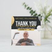 Golden Balloon Retirement Party Photo Invitation (Staand voorkant)