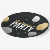 Golden Balloon Send‑Off Plate Papieren Bordje (Gekanteld)