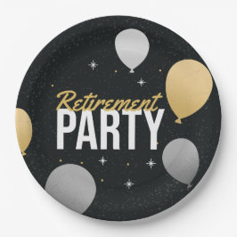 Golden Balloon Send‑Off Plate Papieren Bordje