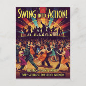 Golden Ballroom Big Band Dance Night Briefkaart (Voorkant)