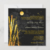 Golden Bamboo Black & Gold Wedding Invitations Kaart (Voorkant)
