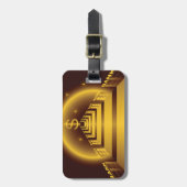 Golden Bank Corridor Glowing Dollar Finance Bagagelabel (Voorkant verticaal)