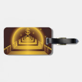 Golden Bank Corridor Glowing Dollar Finance Bagagelabel (Achterkant horizontaal)