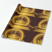 Golden Bank Corridor Glowing Dollar Finance Cadeaupapier (Uitgerold)