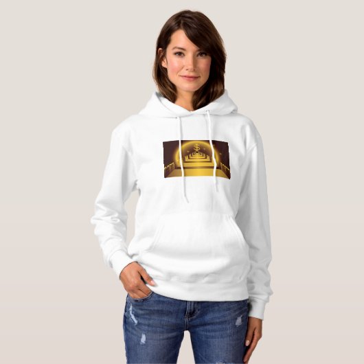 Golden Bank Corridor Glowing Dollar Finance Hoodie (Voorkant volledig)