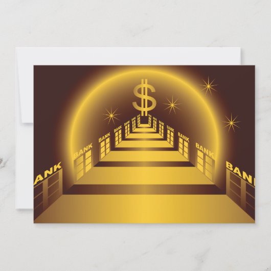 Golden Bank Corridor Glowing Dollar Finance Kaart (Voorkant)
