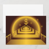 Golden Bank Corridor Glowing Dollar Finance Kaart (Voorkant / Achterkant)