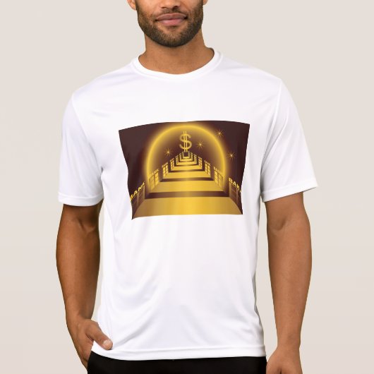 Golden Bank Corridor Glowing Dollar Finance T-shirt (Voorkant)