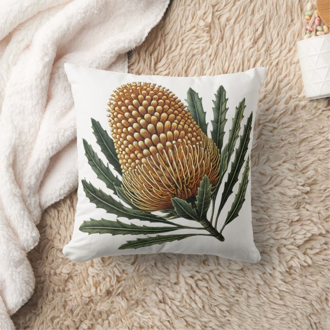 Golden Banksia Botanical Australische inheemse blo Kussen (Deken)