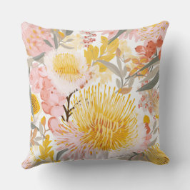 Golden Banksia Floral Kussen