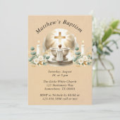 Golden Baptismal Baby Boy doopsel doop Kaart (Staand voorkant)