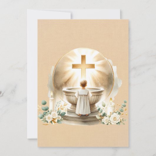 Golden Baptismal Baby Boy doopsel doop Kaart (Achterkant)