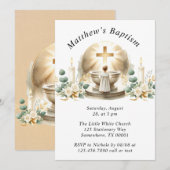 Golden Baptismal Baby Boy doopsel doop Kaart (Voorkant / Achterkant)