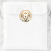 Golden Baptismal Baby Boy doopsel doop Ronde Sticker (Tas)
