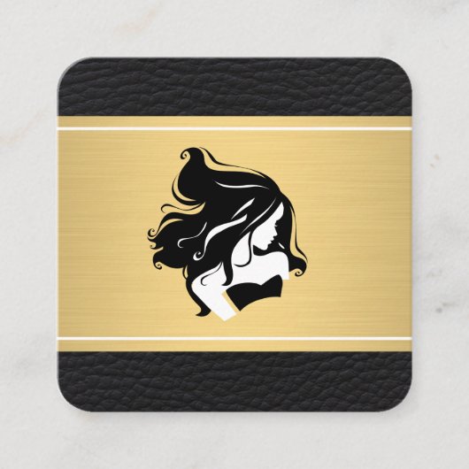 Golden Bar Leather Beauful Woman Appointment Afsprakenkaartje (Voorkant)