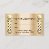 Golden Barber Barbershop Hair Stylist Benoeming Afsprakenkaartje (Achterkant)