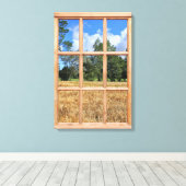 Golden Barley Field 3D Effect Uitzicht Afbeelding Canvas Afdruk (Insitu (Houten vloer))
