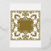 Golden Barokonblanco Lijst Folie Uitnodiging (Achterkant)