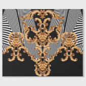 Golden baroksierbloem cadeaupapier (Vlak)