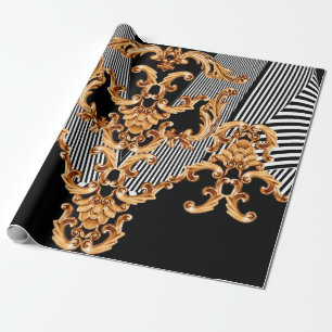 Golden baroksierbloem cadeaupapier