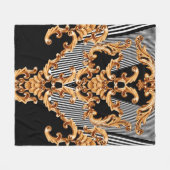 Golden baroksierbloem fleece deken (Voorkant (Horizontaal))