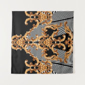 Golden baroksierbloem wandkleed (Voorkant (horizontaal))