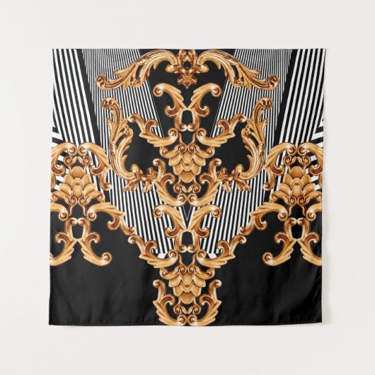 Golden baroksierbloem wandkleed (Voorkant)