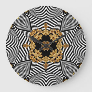 Golden Baroque: Elegant kettingen Ornament Grote Klok