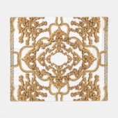 Golden Baroque: Luxe Ornament Design. Fleece Deken (Voorkant (Horizontaal))
