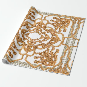 Golden Baroque Ornament. Goudcartouche, goudlittek Cadeaupapier