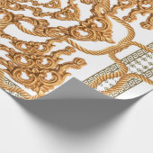 Golden Baroque Ornament. Goudcartouche, goudlittek Cadeaupapier (Hoek)