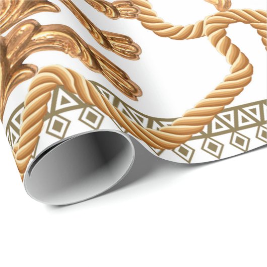 Golden Baroque Ornament. Goudcartouche, goudlittek Cadeaupapier (Rol Hoek)