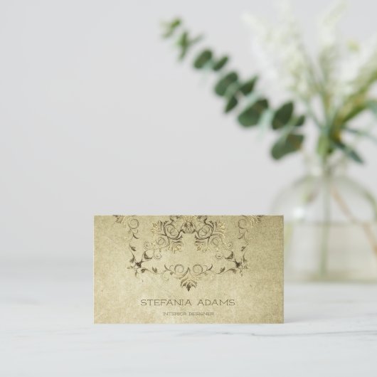Golden Baroque. Tekst. Visitekaartje (Staand voorkant)