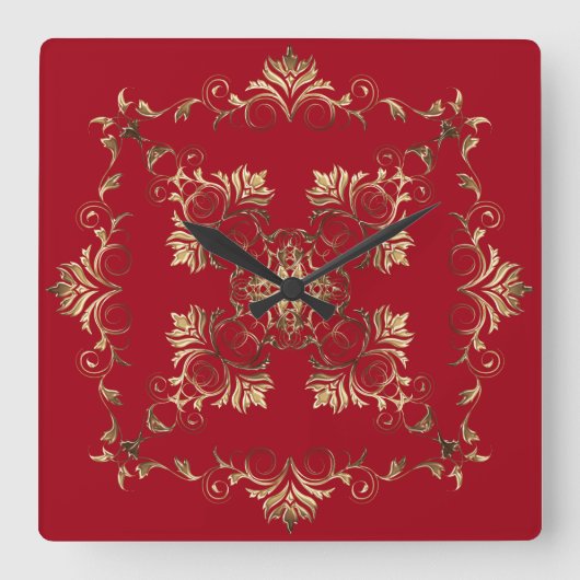 Golden Baroque. Vierkante Klok (Voorkant)