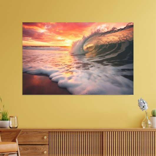 Golden Barrel Coastal Fotorealistische Digitale Ku Canvas Afdruk (Insitu (Woonkamer))