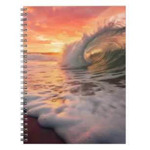 Golden Barrel Coastal Fotorealistische Digitale Ku Notitieboek