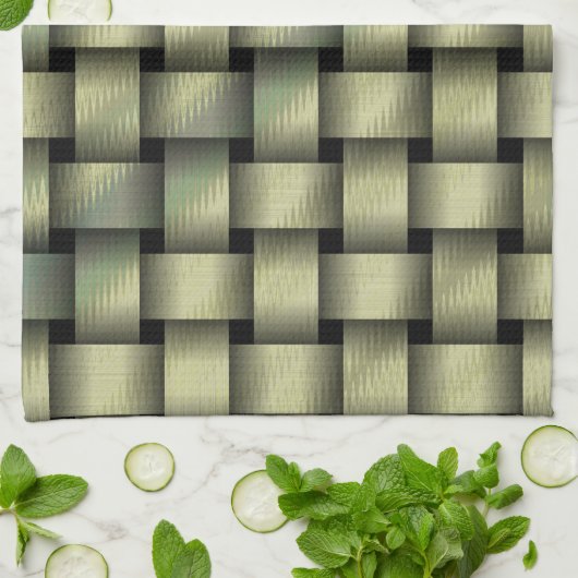 Golden Basket Weave Theedoek (Gevouwen)