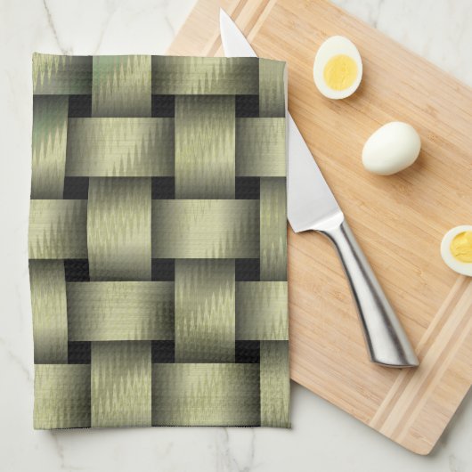 Golden Basket Weave Theedoek (Quarter Fold)