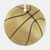 Golden Basketball Glas Ornament (Voorkant)