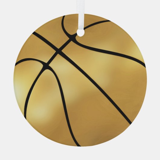 Golden Basketball Glas Ornament (Achterkant)