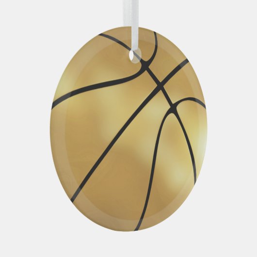 Golden Basketball Glas Ornament (Voorkant Rechts)