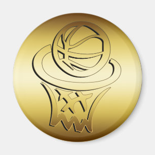 GOLDEN BASKETBALL HOOP MAGNEET