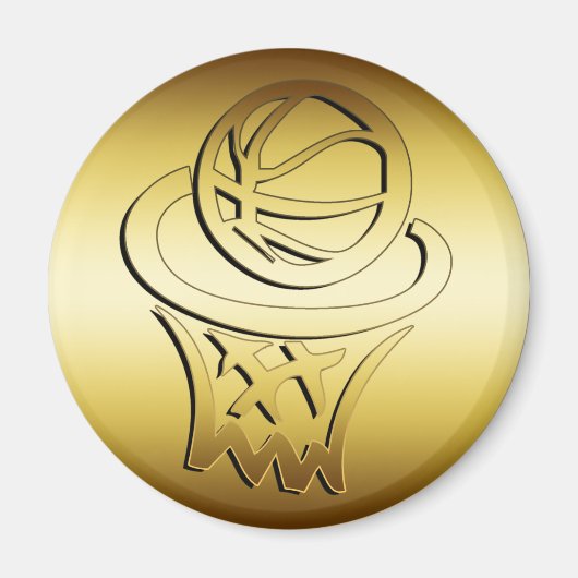 GOLDEN BASKETBALL HOOP MAGNEET (Voorkant)