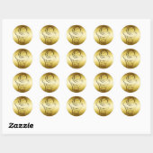 GOLDEN BASKETBALL HOOP RONDE STICKER (Vel)