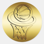 GOLDEN BASKETBALL HOOP RONDE STICKER (Voorkant)